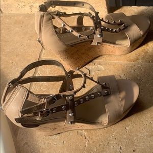 Mark Fisher size 8 strappy cork heel